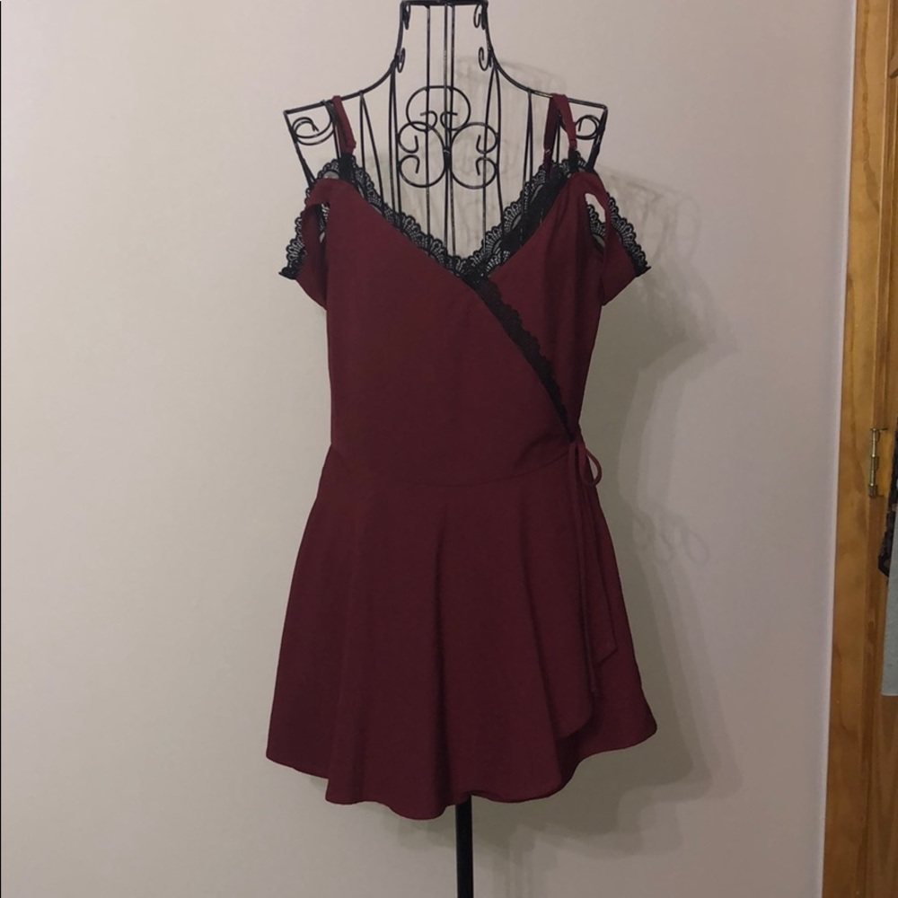 Skort lace lined romper